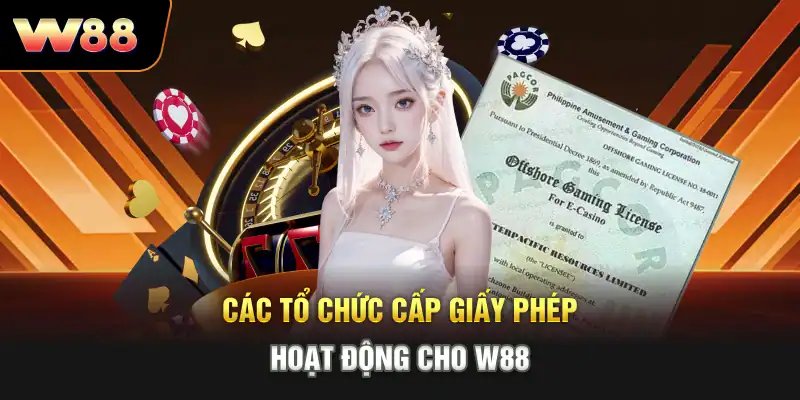 Các tổ chức cấp giấy phép hoạt động cho W88